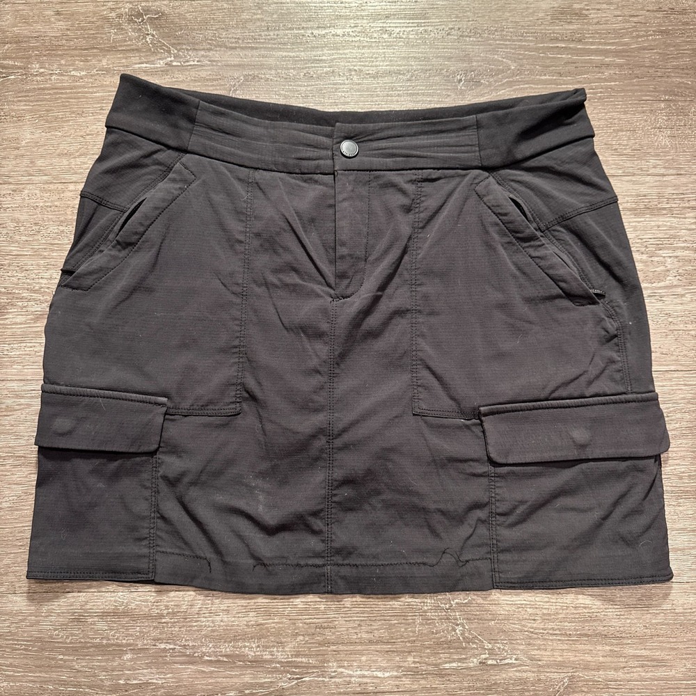 Athleta Skort Womens 12 Black Nylon Trekkie Hiking Cargo Performance Skirt